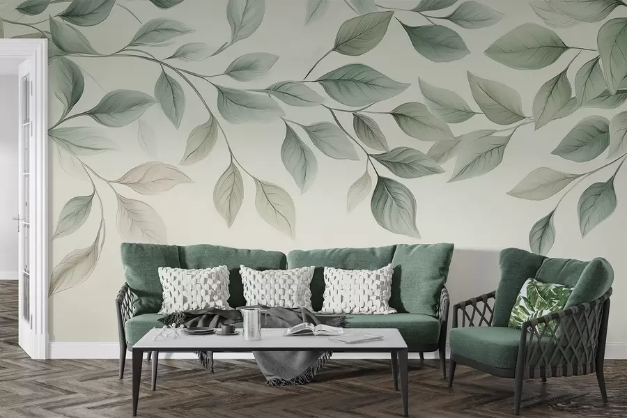wall murals Hanging leaves w04518