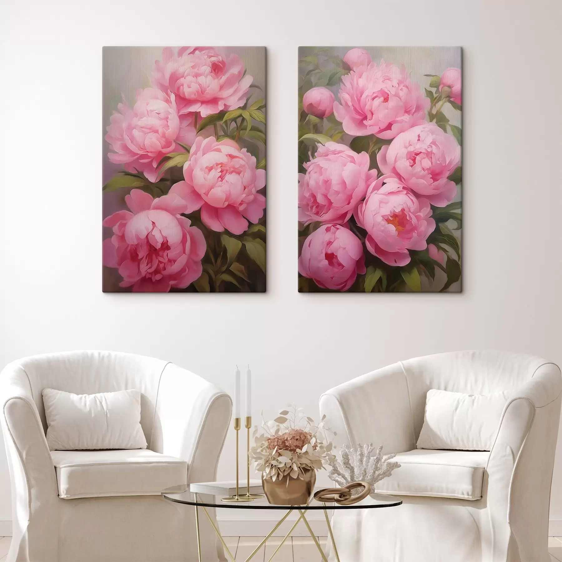 wall murals Pink peonies m00728