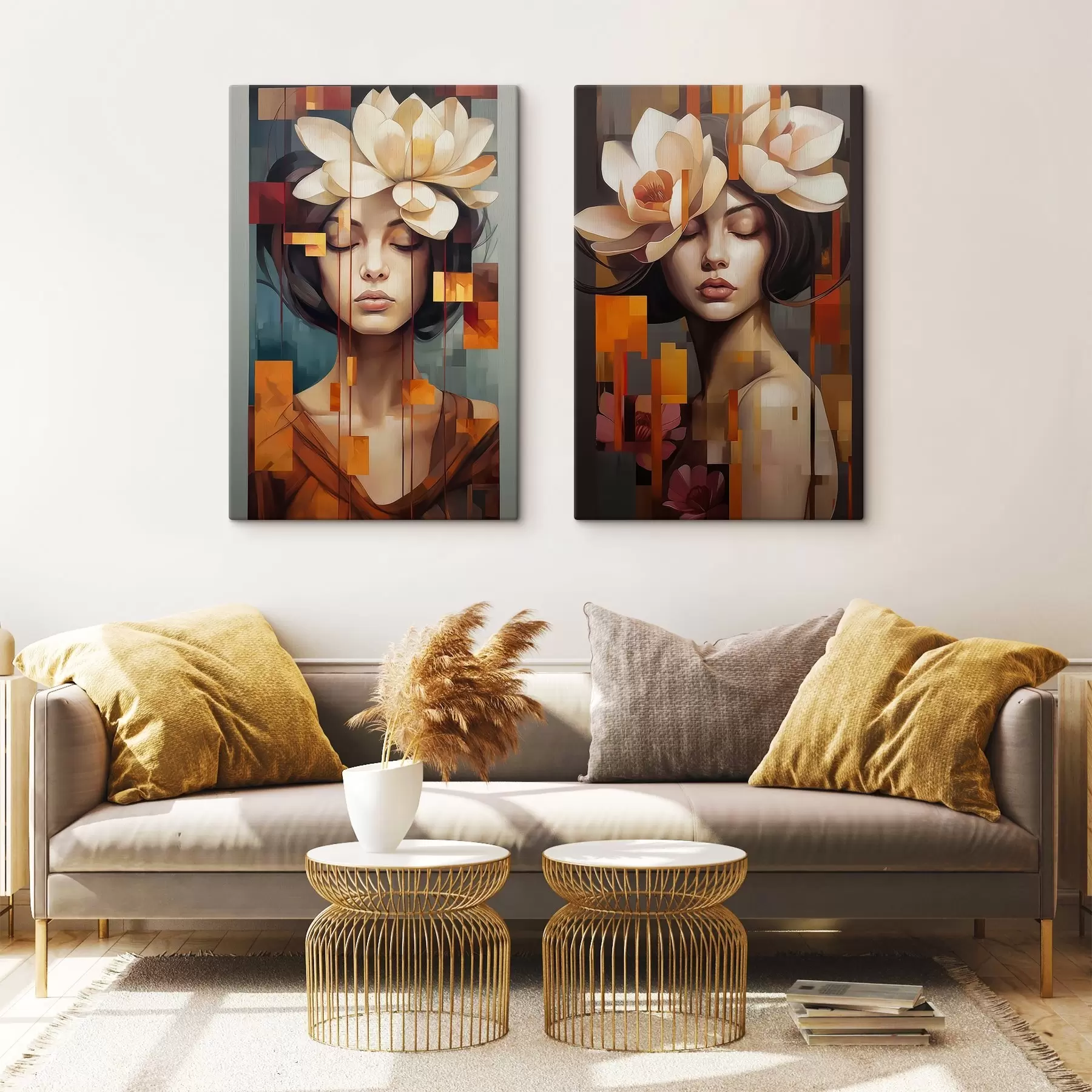 wall murals Woman with flowers m00734