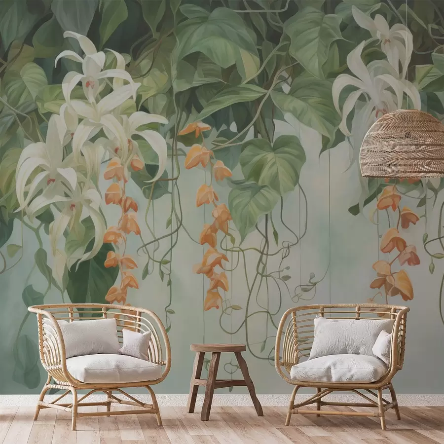 Wall Mural Photo Wallpaper Foliage and flowers w04532