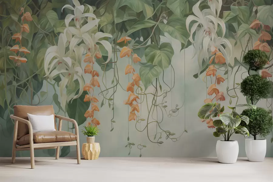 murais de parede Folhagem e flores w04532