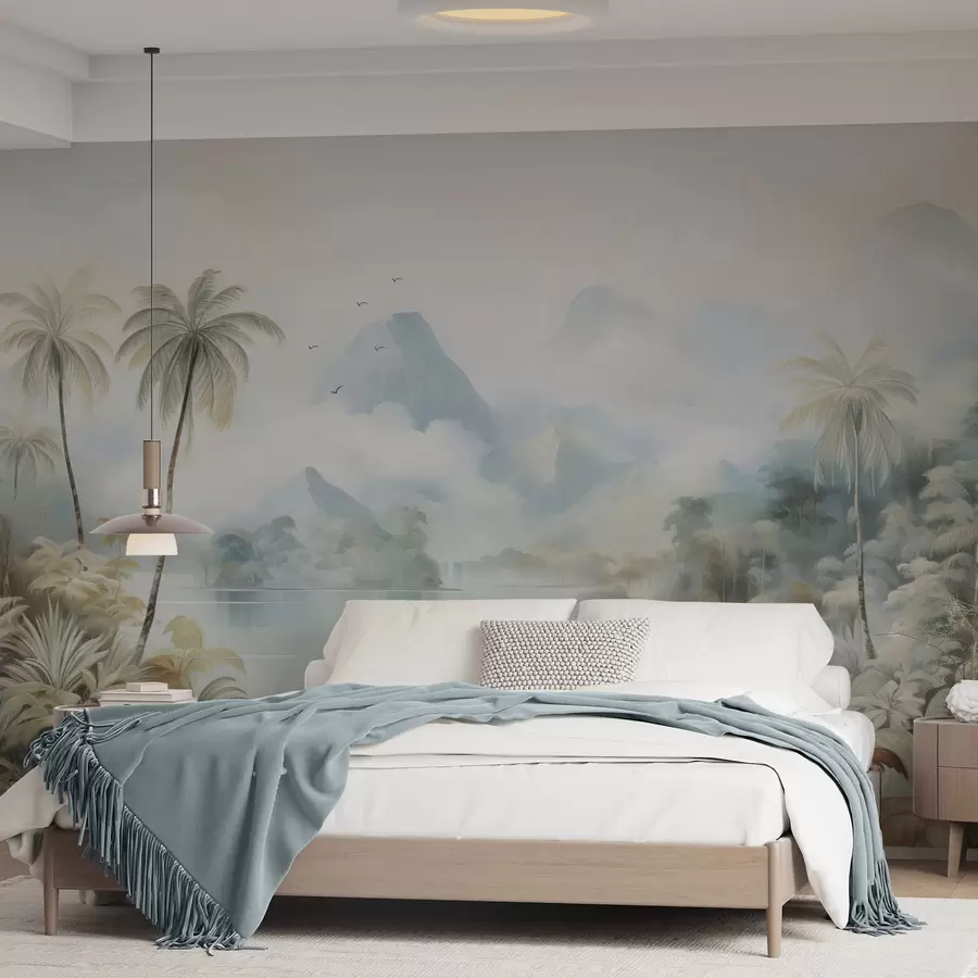 Wall Mural Photo Wallpaper River in the jungle near the mountains w04536