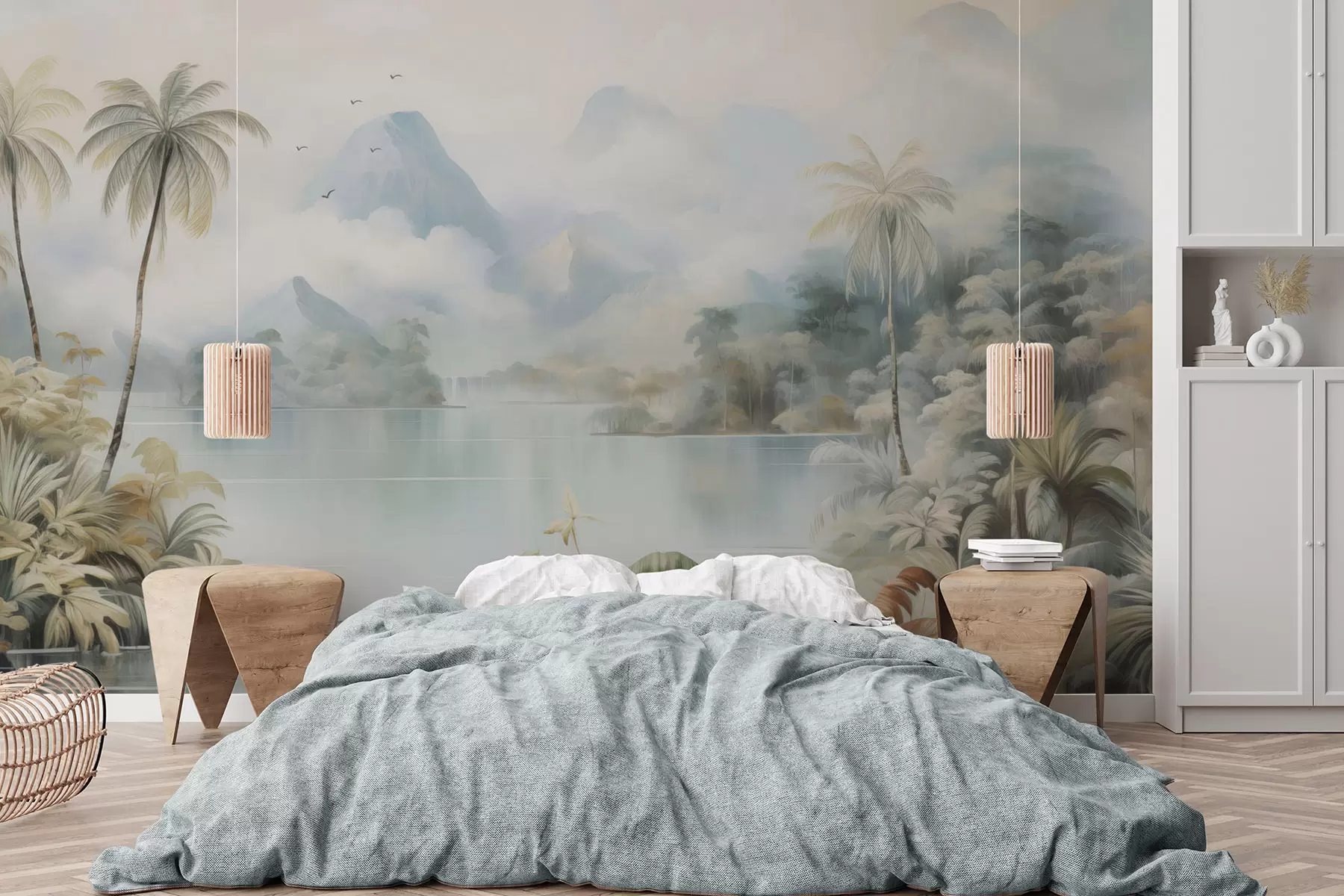 Wall Mural Photo Wallpaper River in the jungle near the mountains w04536