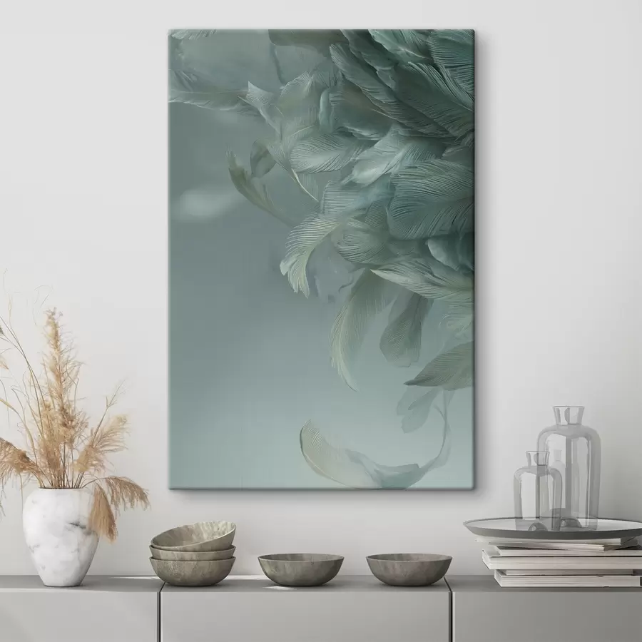 murales plumas en colores marinos s45708