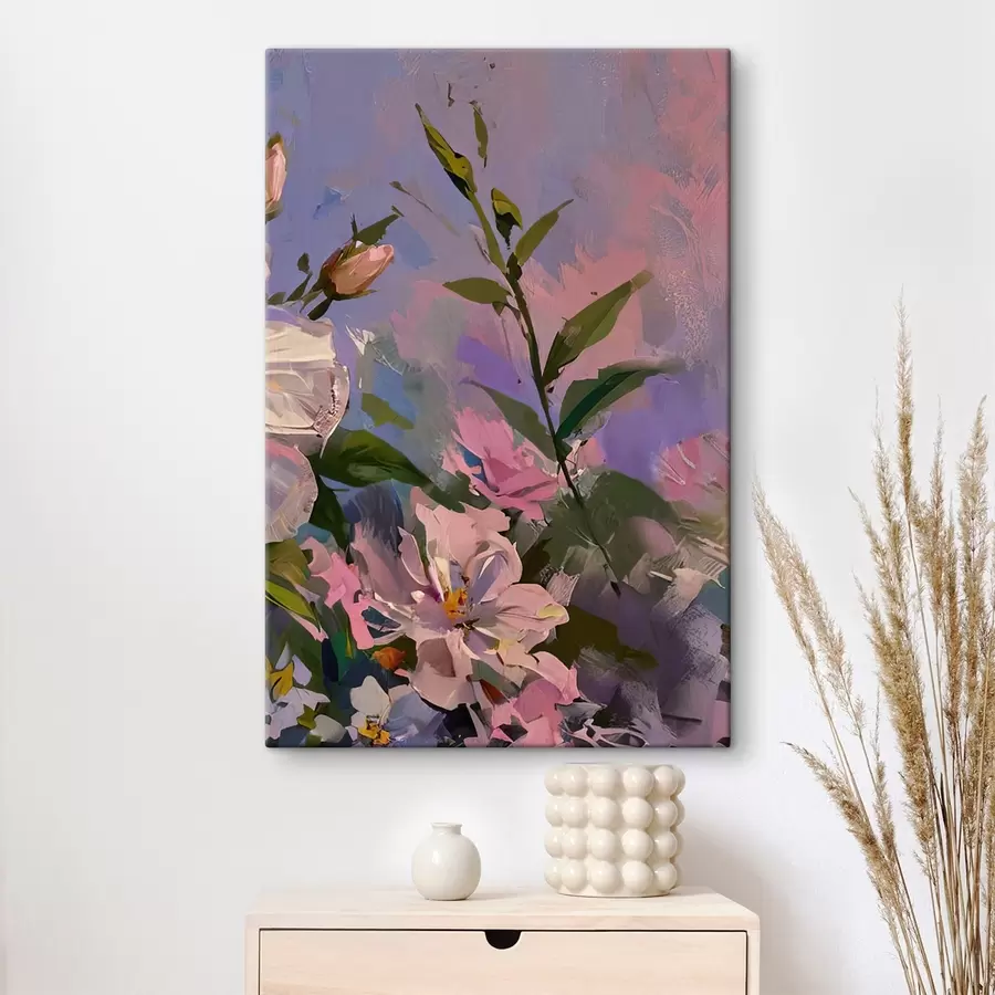 murales flores rosas al estilo de la pintura al óleo s45724