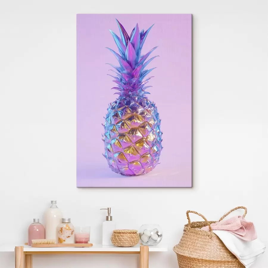 wall murals bright glossy pineapple in pop art style s45727