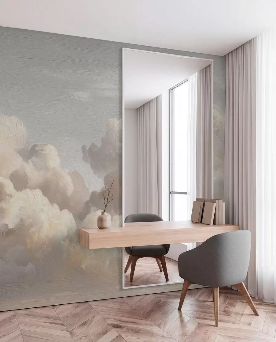 peintures murales Des nuages spectaculaires peints à l'aide de pinceaux aux textures douces w04550