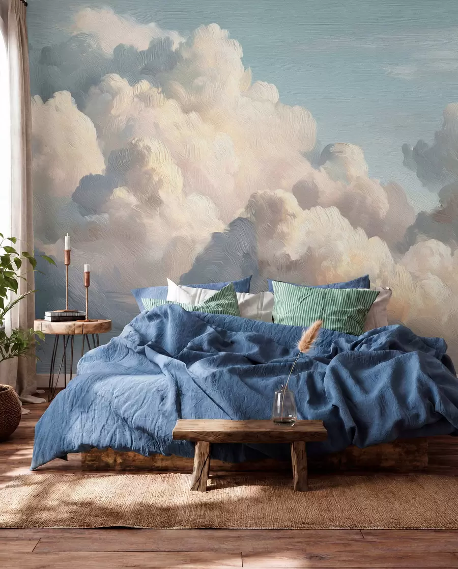 Wall Mural Photo Wallpaper Clouds in soft blue sky with light texture w04550v2