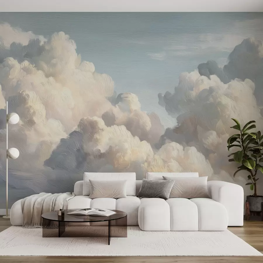 Wall Mural Photo Wallpaper Clouds in soft blue sky with light texture w04550v2