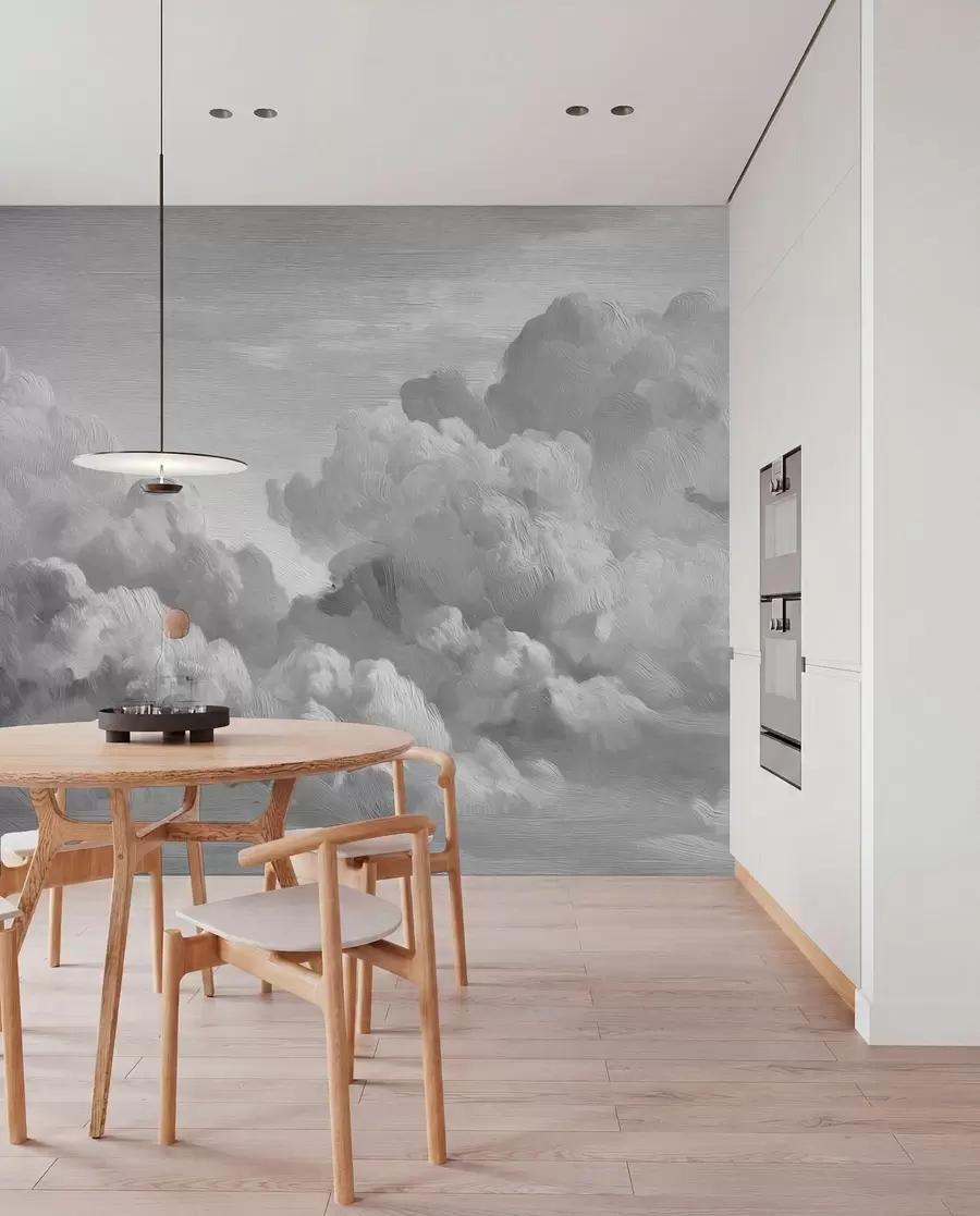 wall murals Monochrome textured cloud formation w04550v3