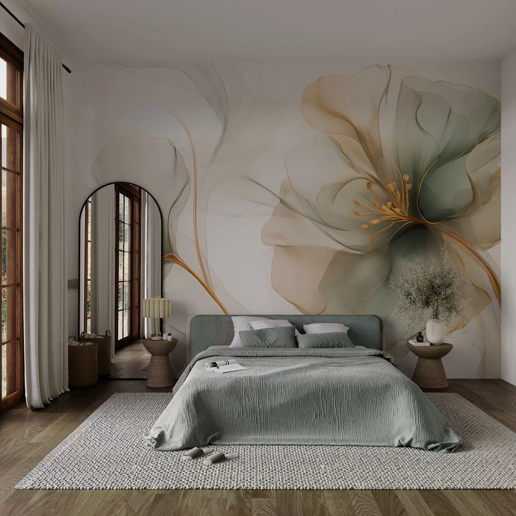 Wall Mural Photo Wallpaper Delicate flower with translucent petals w04553