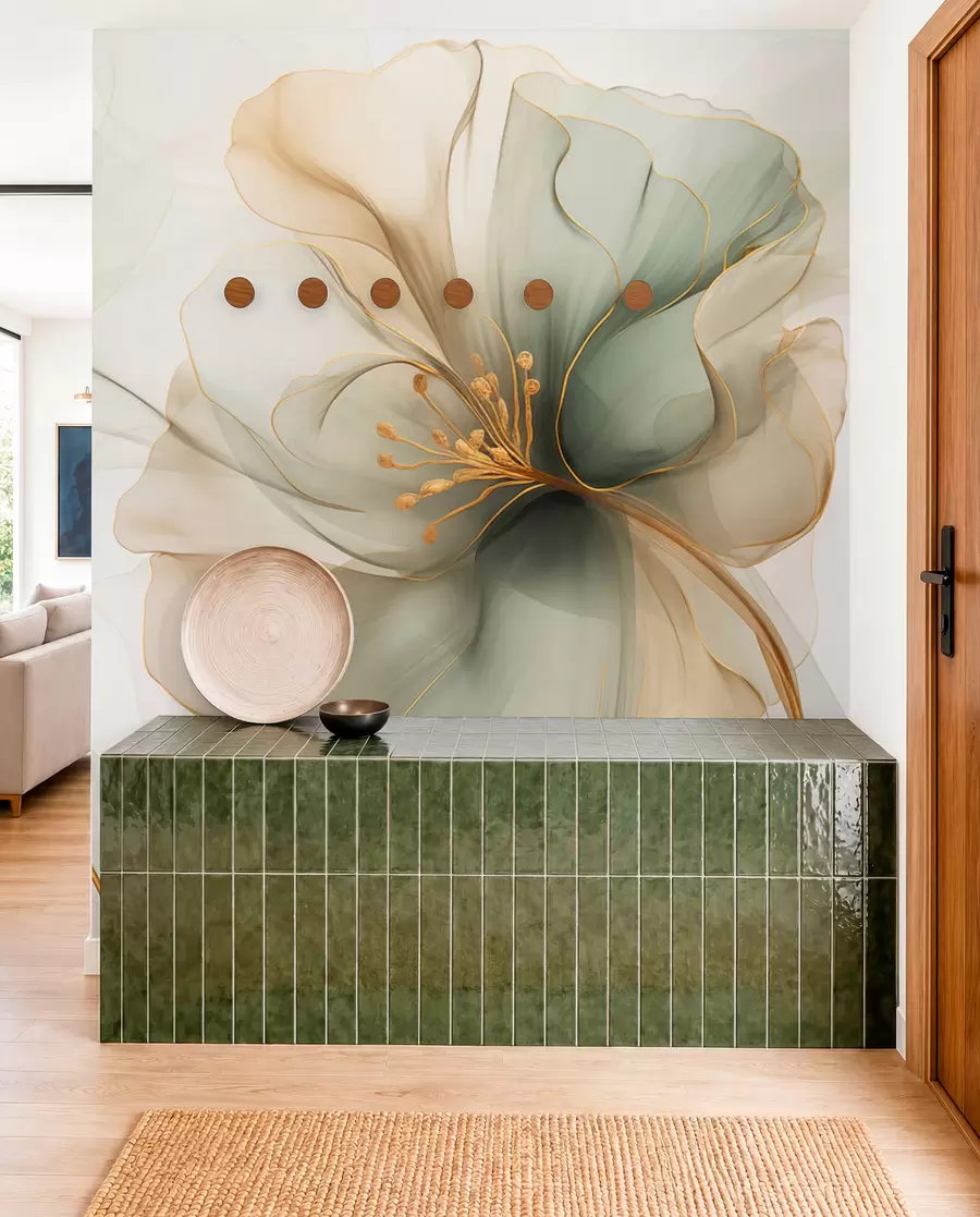 peintures murales Fleur délicate aux pétales translucides w04553