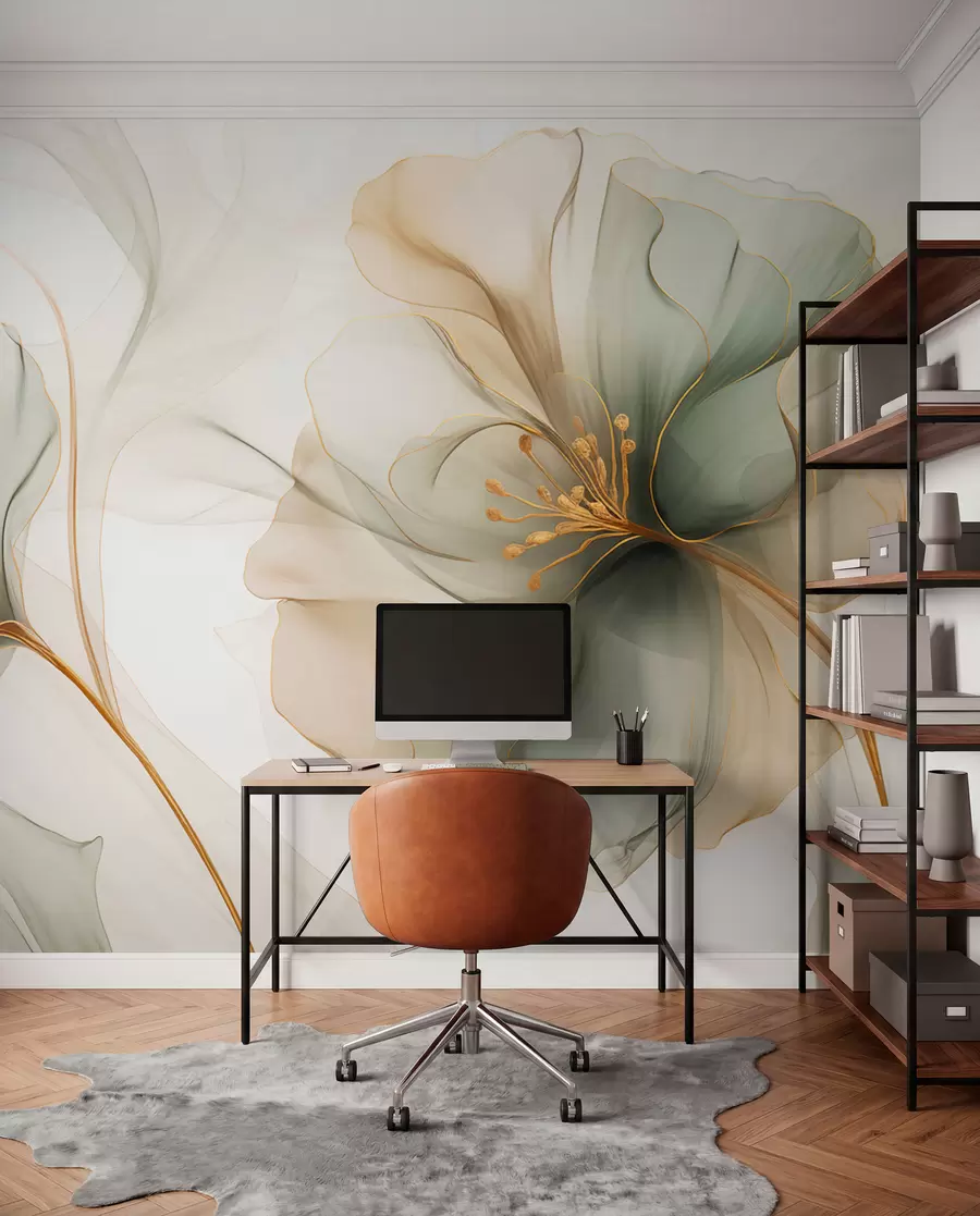 wall murals Delicate flower with translucent petals w04553