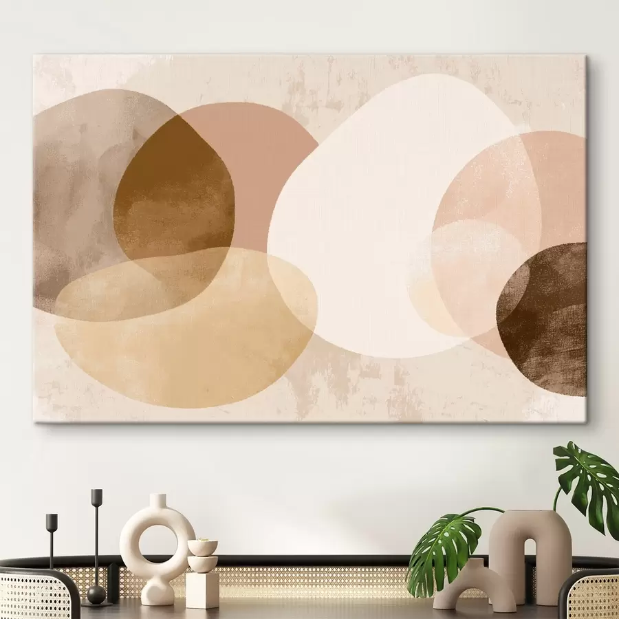 wall murals Abstract translucent circles in a warm palette s45803