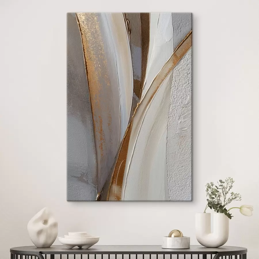 murales Líneas abstractas texturizadas con destellos amarillos y naranjas s45810