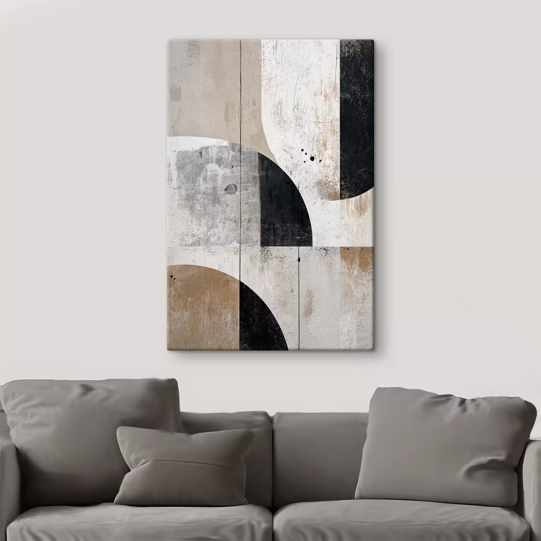 wall murals Geometric shapes in gray and beige shades s45812