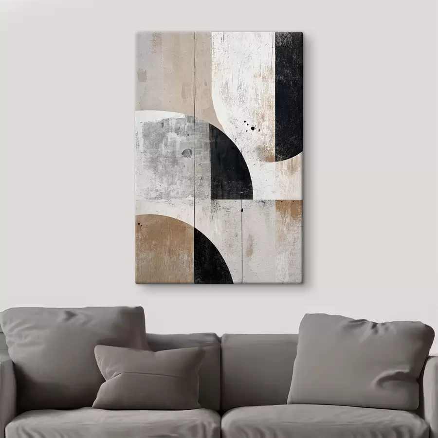 wall murals Geometric shapes in gray and beige shades s45812