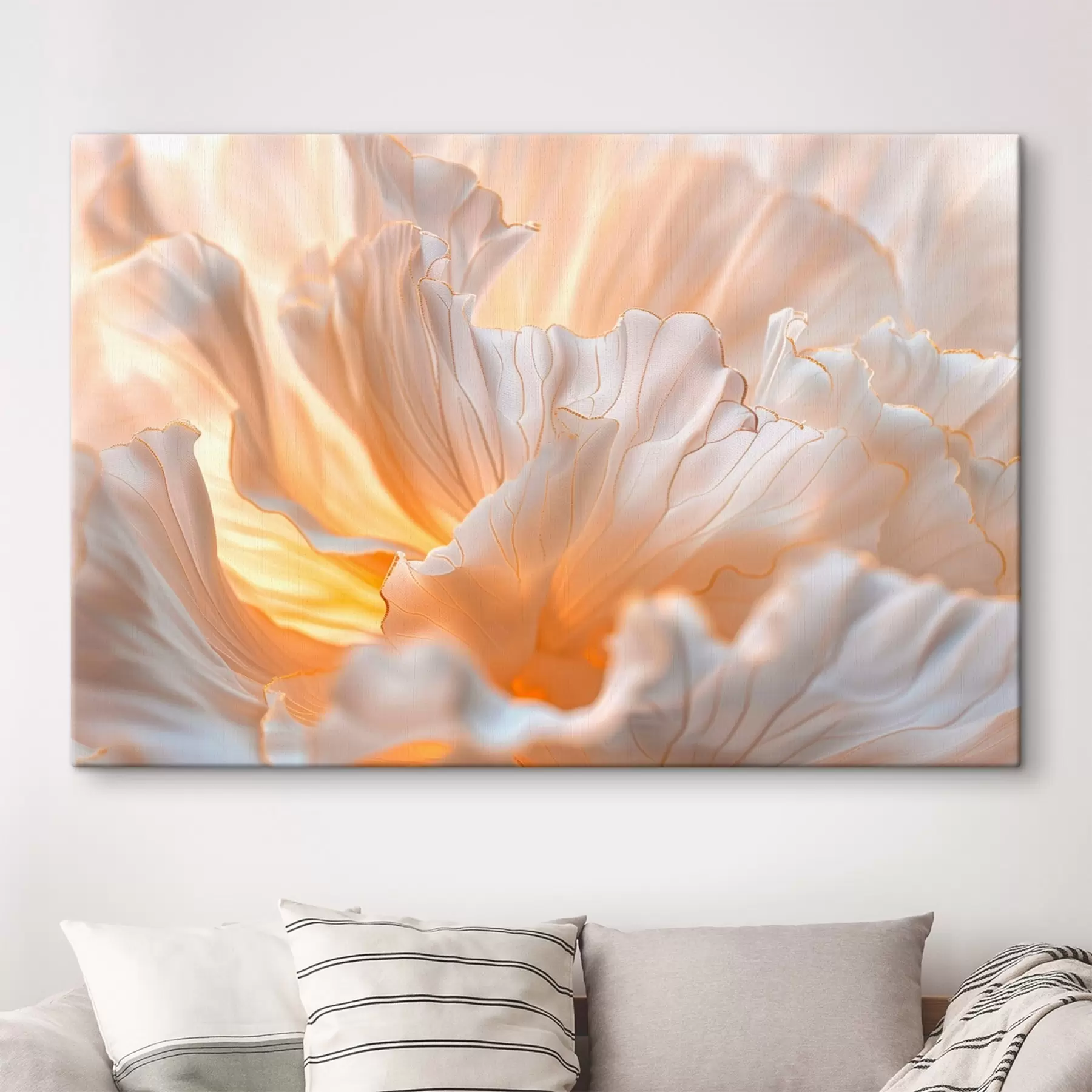 wall murals Delicate petals in warm shades with yellow-orange edges s45820