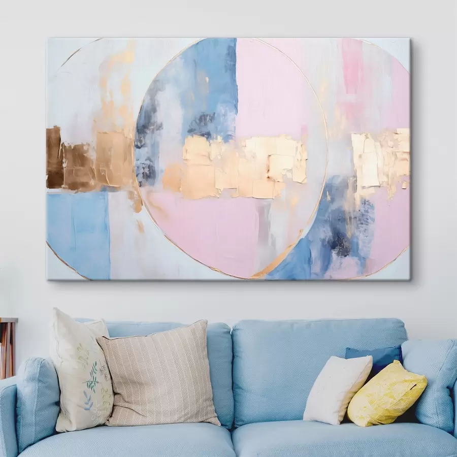 wall murals Abstraction in blue-pink circles s45821