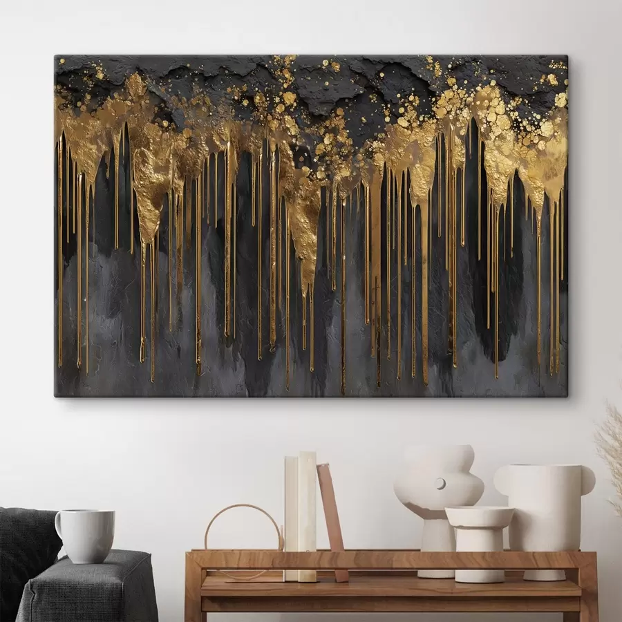 wall murals Abstract golden streams on a dark background s45823