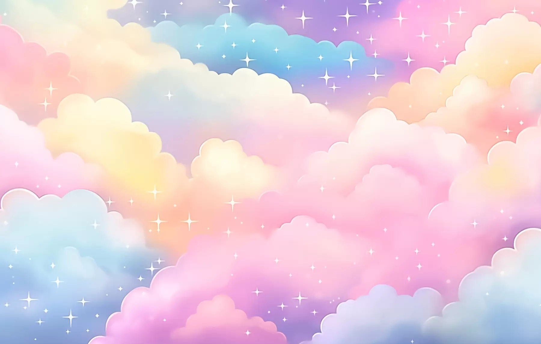 murales Nubes con estrellas w04585