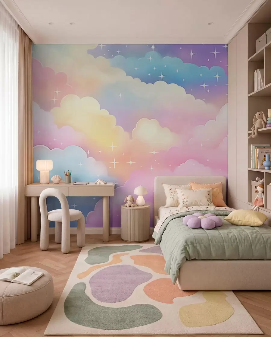 peintures murales Ciel de nuages sucrés w04585