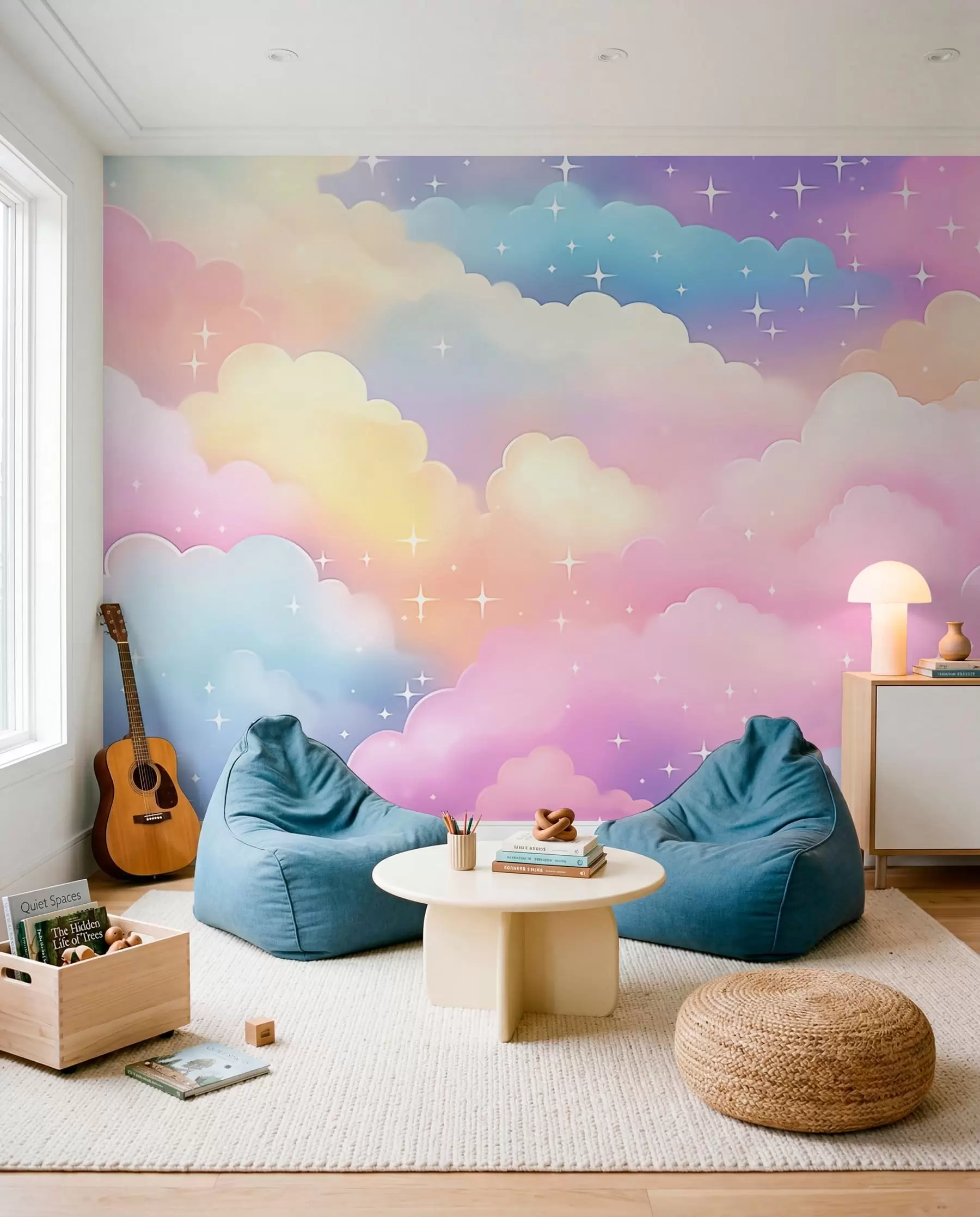 murales Cielo de nubes de caramelo w04585