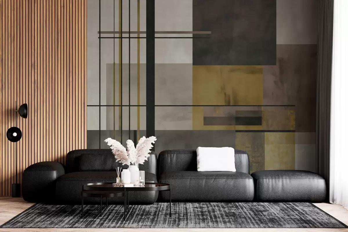 peintures murales géométrie abstraite w04502