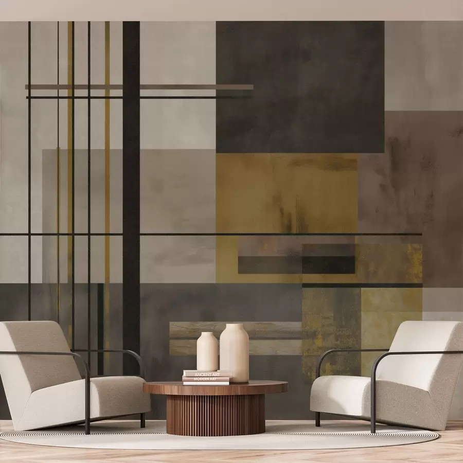 peintures murales géométrie abstraite w04502