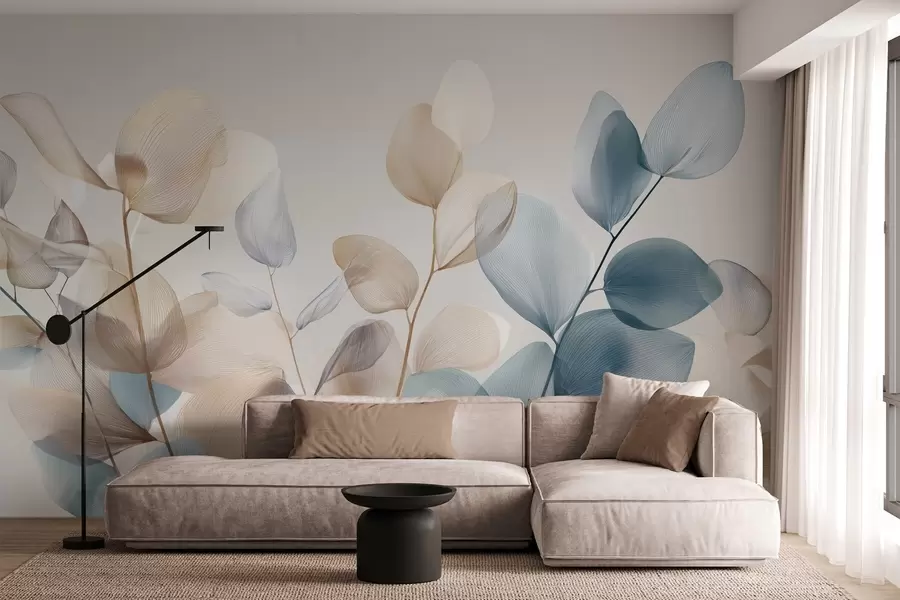 Wall Mural Photo Wallpaper elegant eucalyptus leaves with veins w04503