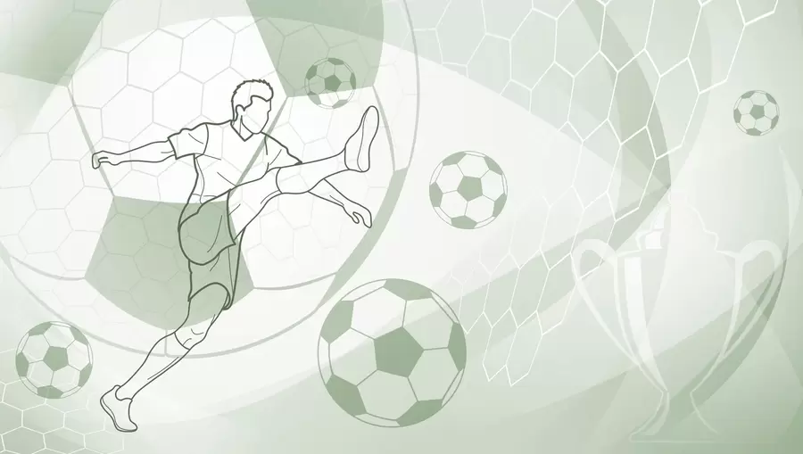 murales Jugador de fútbol y balones w04601v2