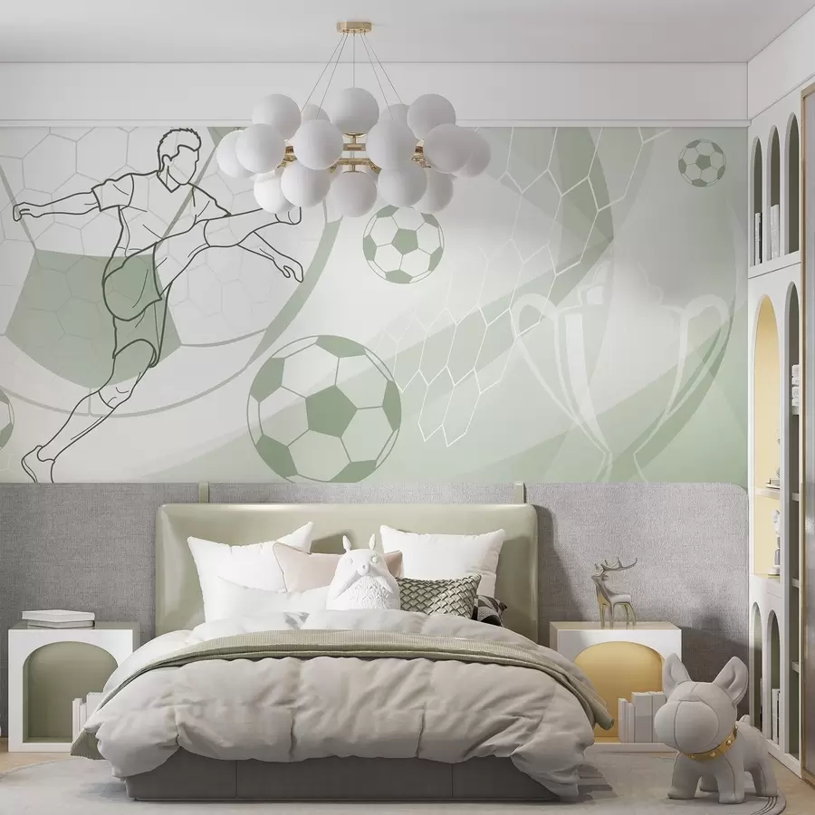 peintures murales Joueur de football et ballons w04601v2
