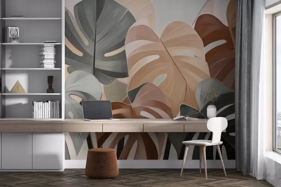 peintures murales Rythme feuillu w04568v2