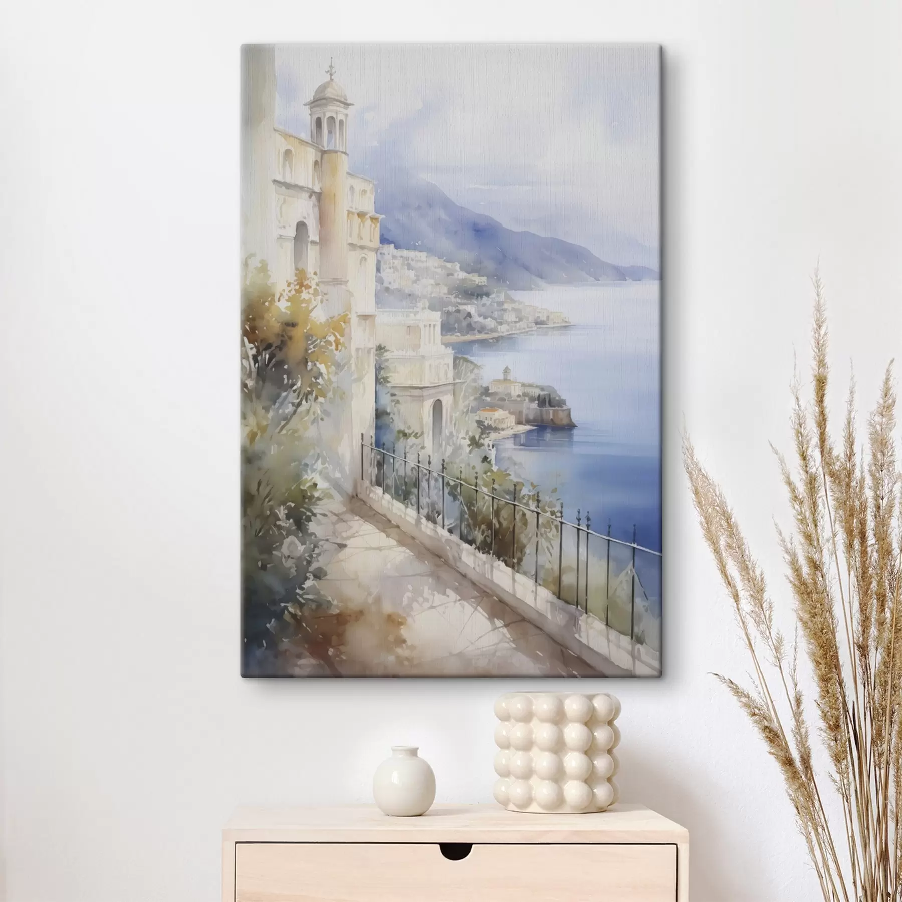 wall murals Bay near the city imitation of watercolor s45979
