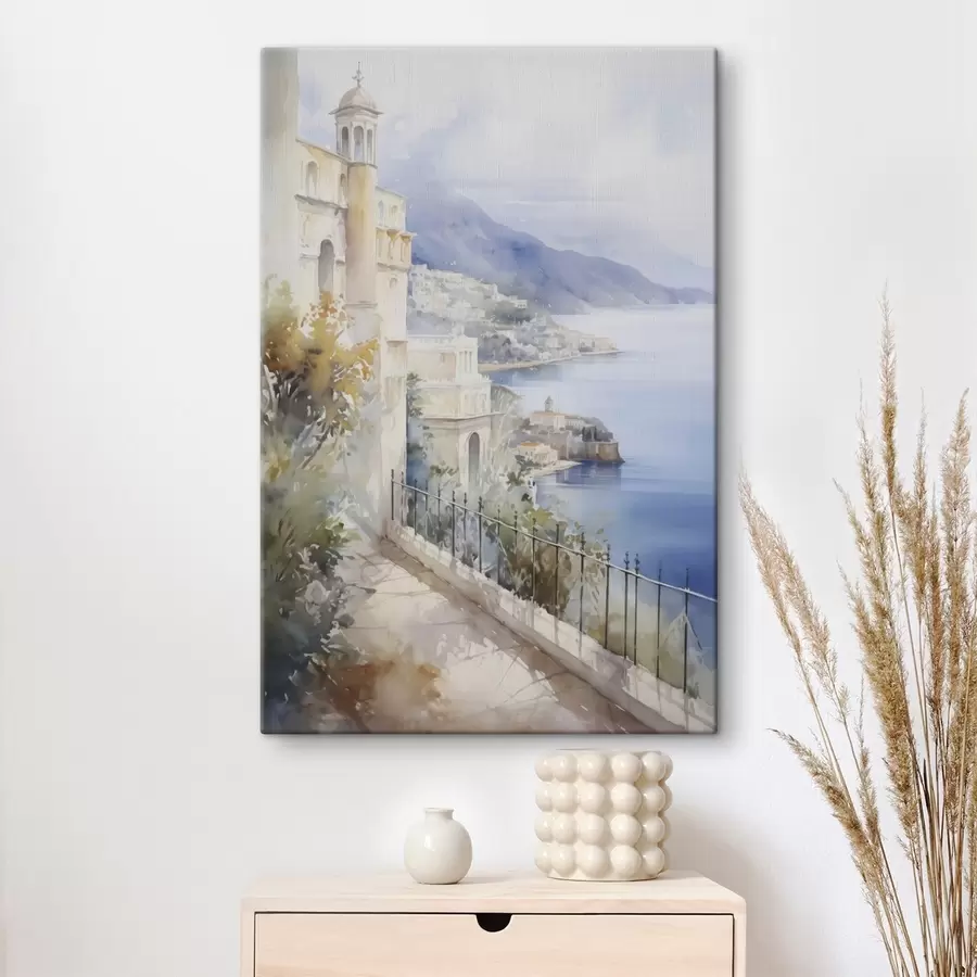 murales Bahía cerca de la ciudad imitación de acuarela s45979