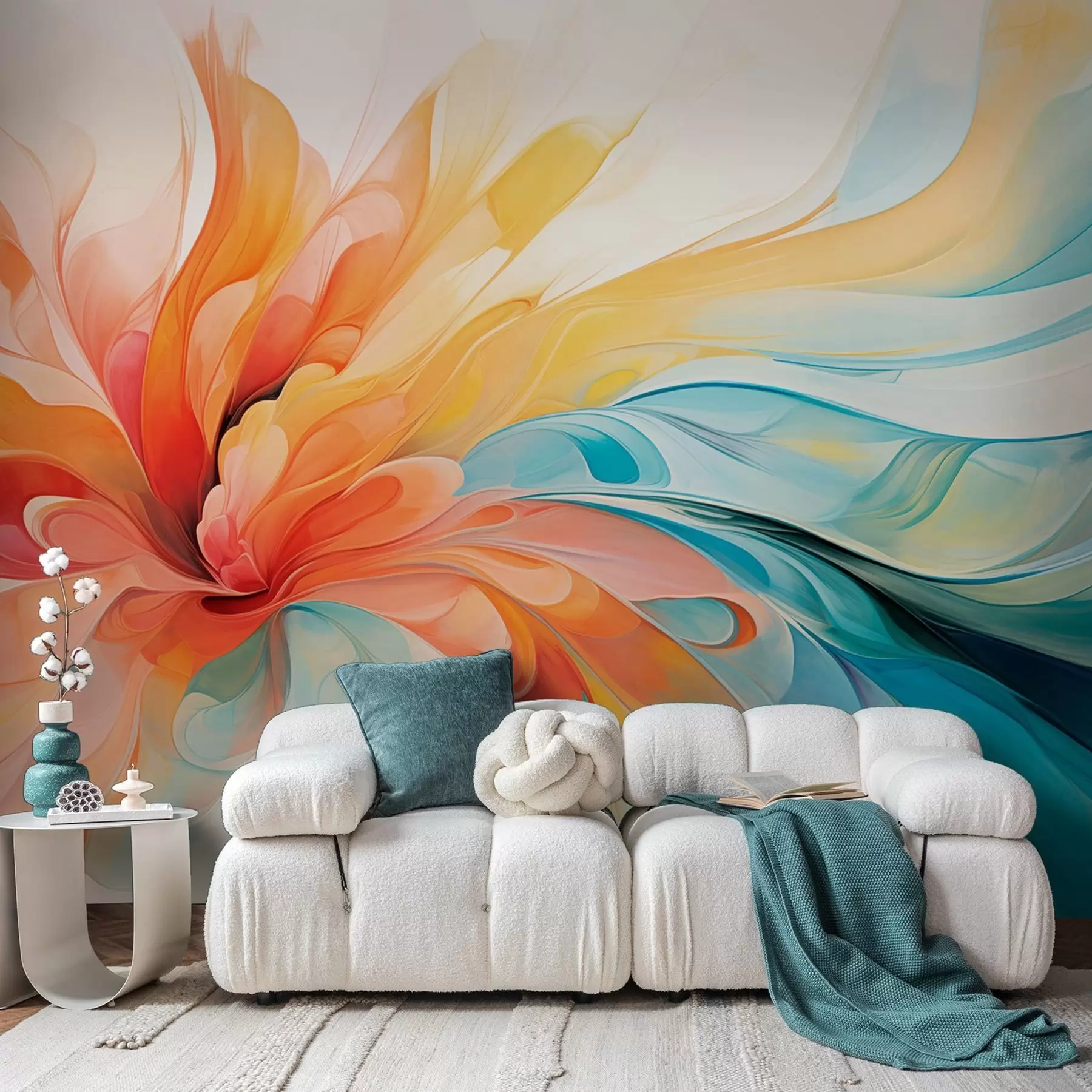 wall murals Floral explosion in abstraction w09392