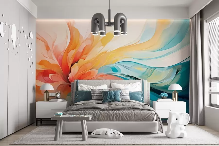 peintures murales Explosion florale dans l'abstraction w09392