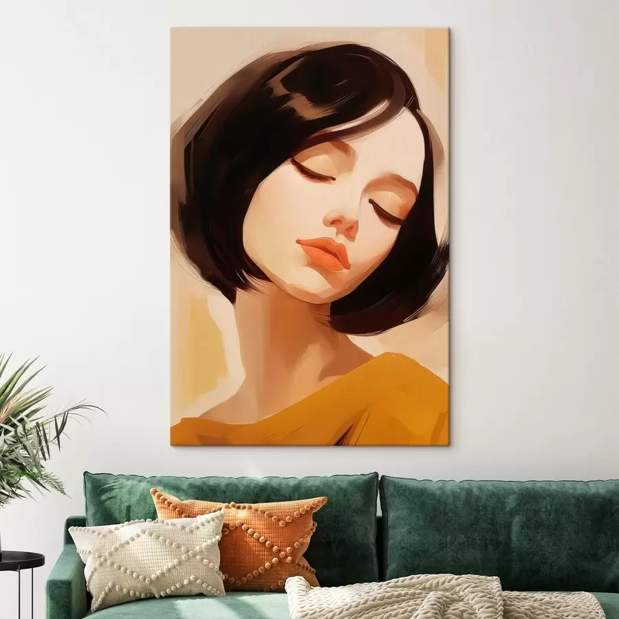 murales Mujer con pelo corto negro s45960
