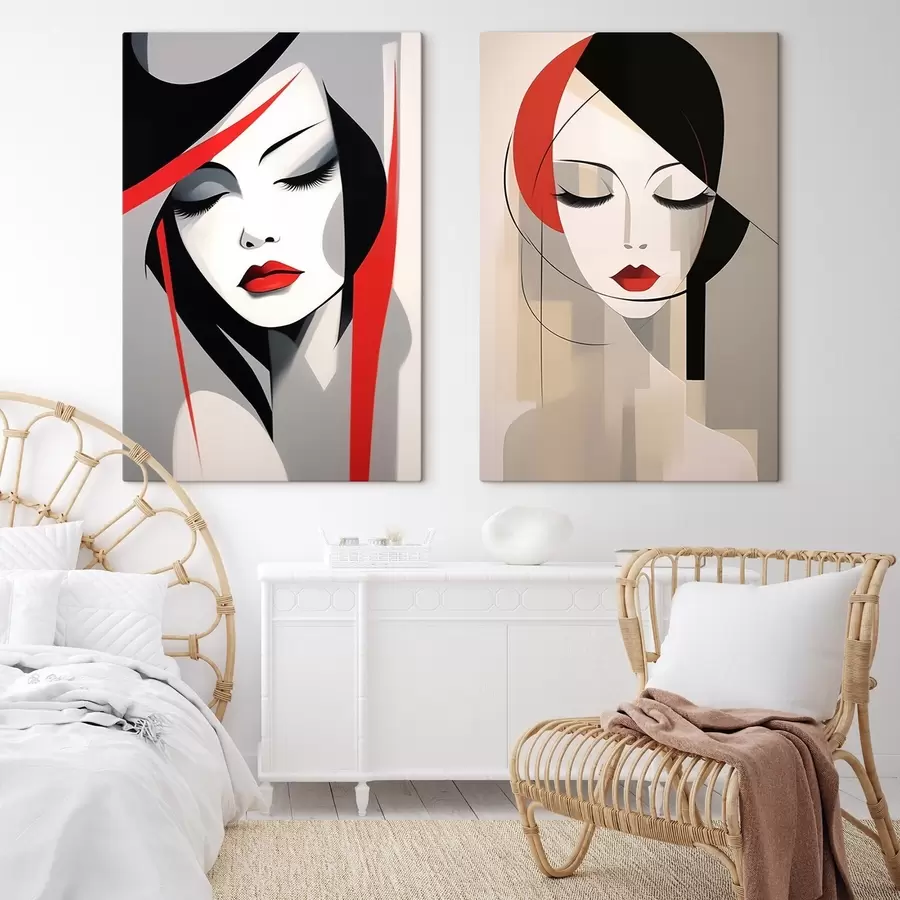 murales Retratos femeninos abstractos m00774