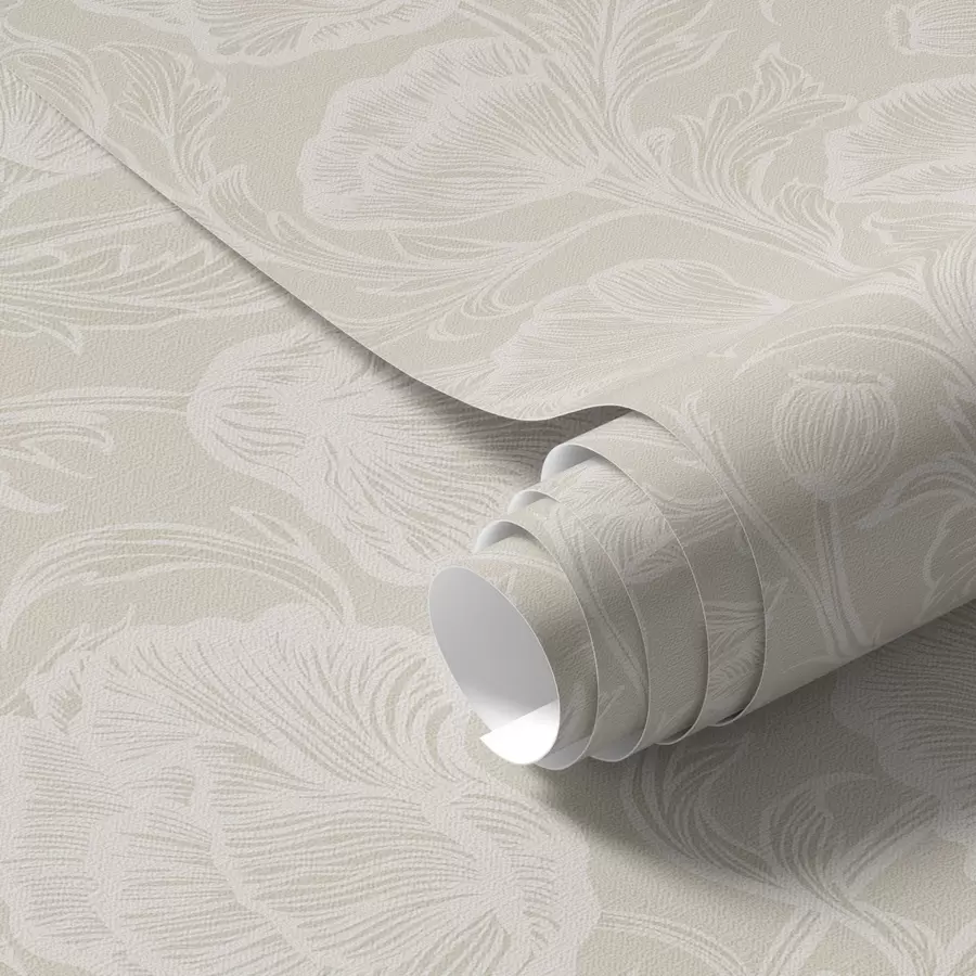 wall murals Line-art poppies on a cream background a00572