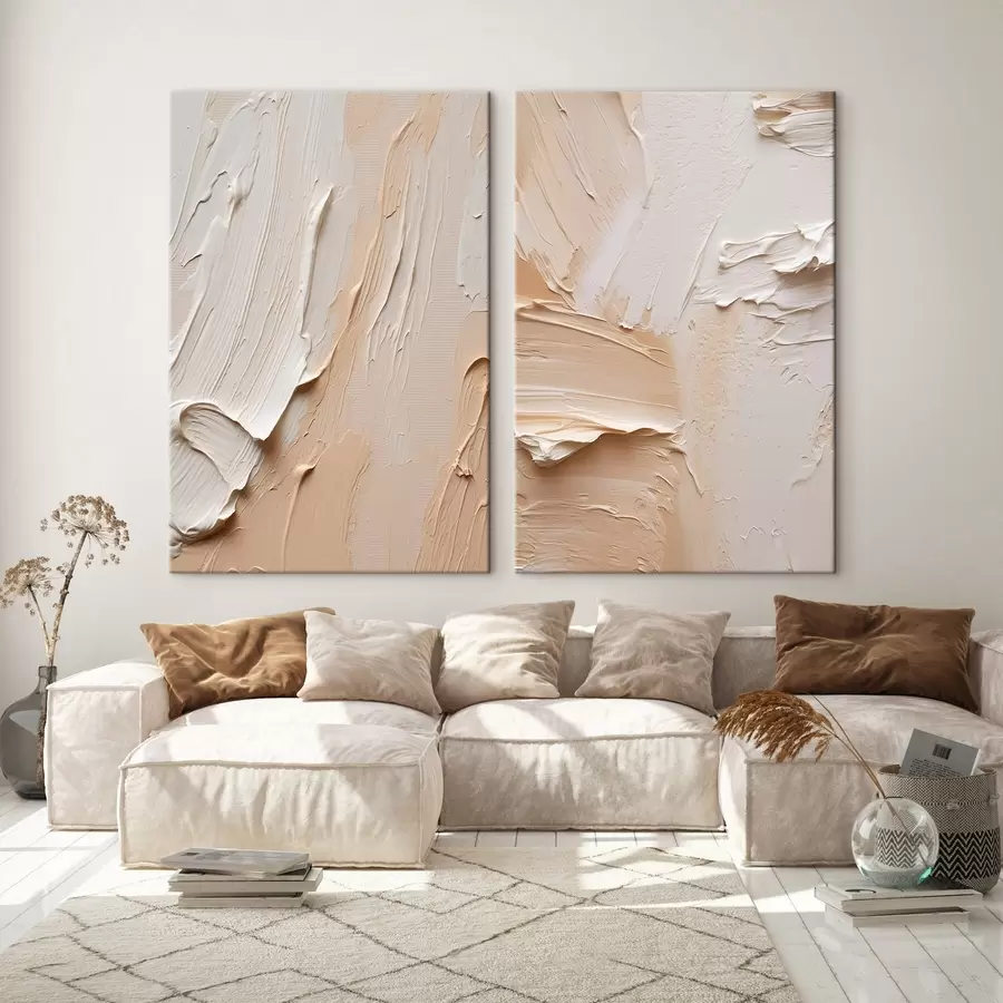 wall murals Cream-sand impasto strokes m00767