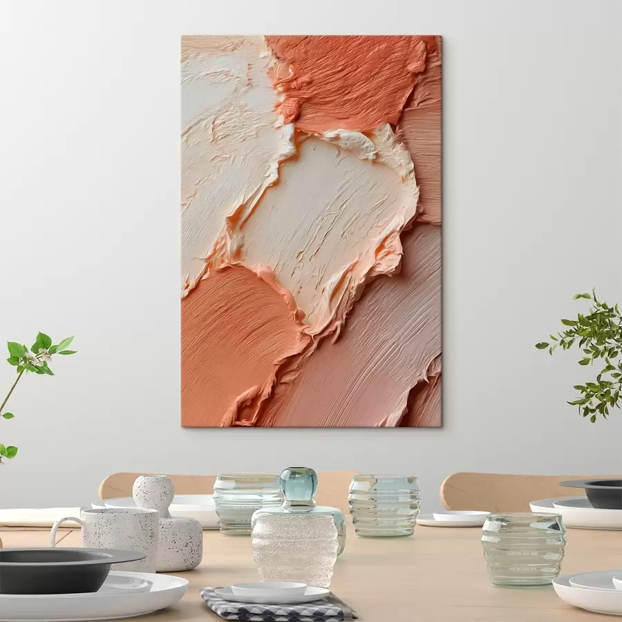 murales Pinceladas con textura crema-melocotón, impasto rico s45869