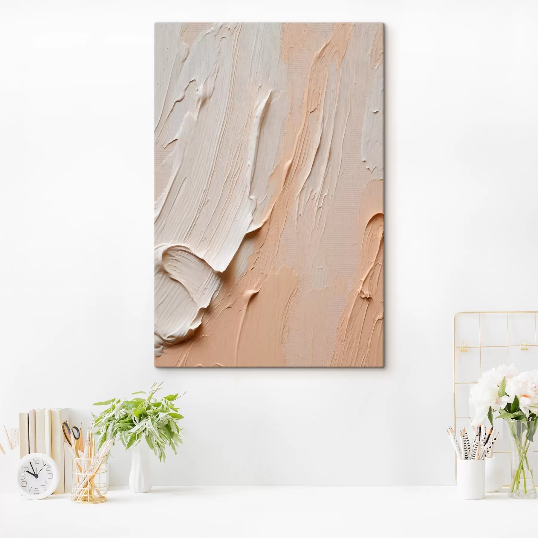 murales Pinceladas texturizadas en tonos beige crema s45871