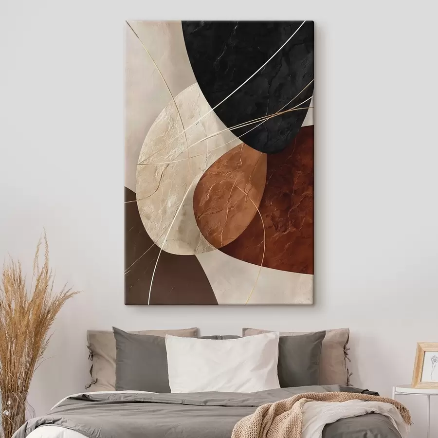 wall murals Geometric ovals in a beige-caramel palette s45878