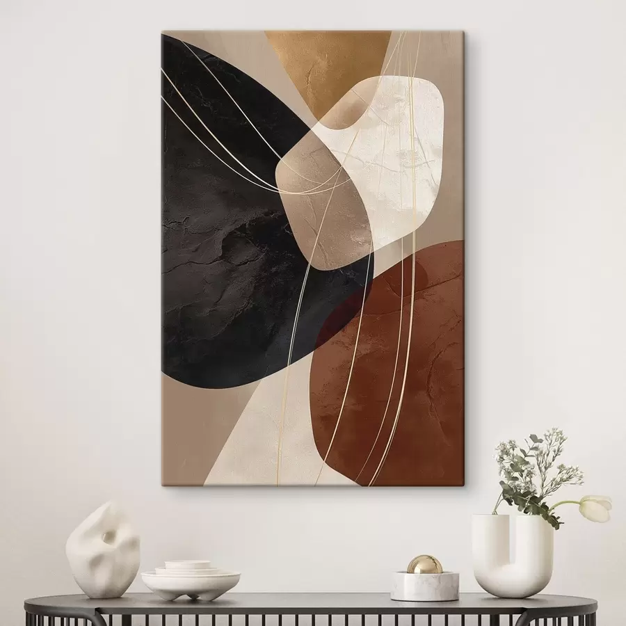 murales Formas geométricas en una paleta cálida, líneas finas s45879