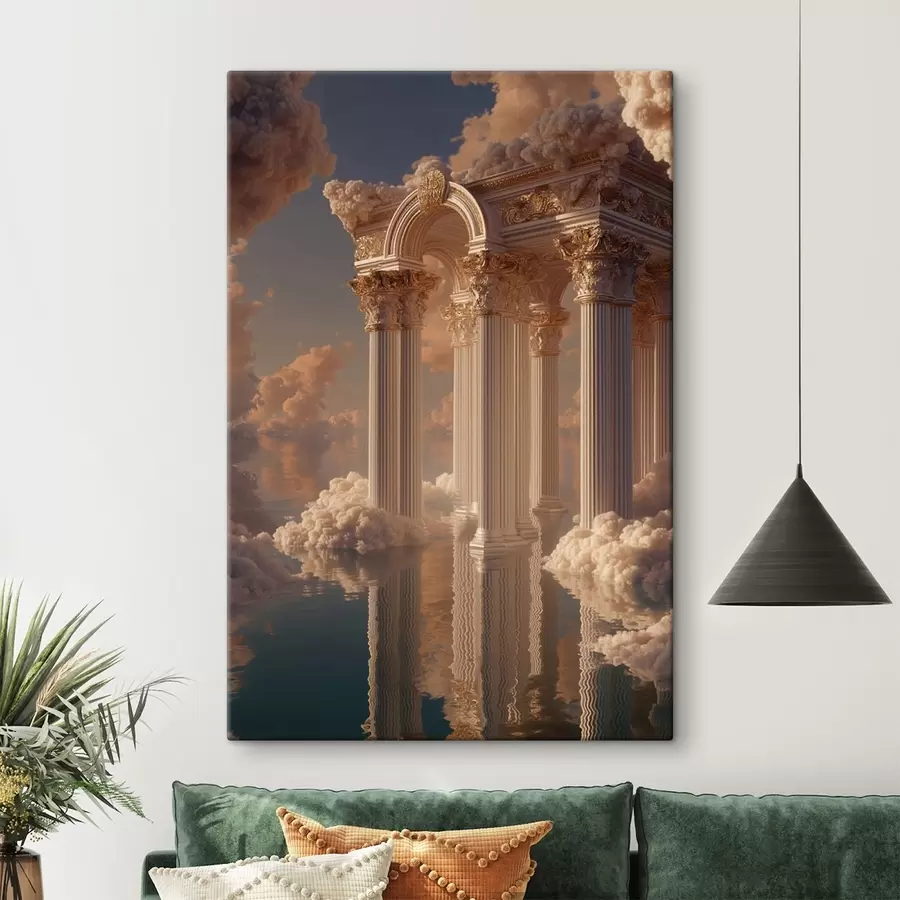 murales Columnas en las nubes, reflejos en el agua s45881