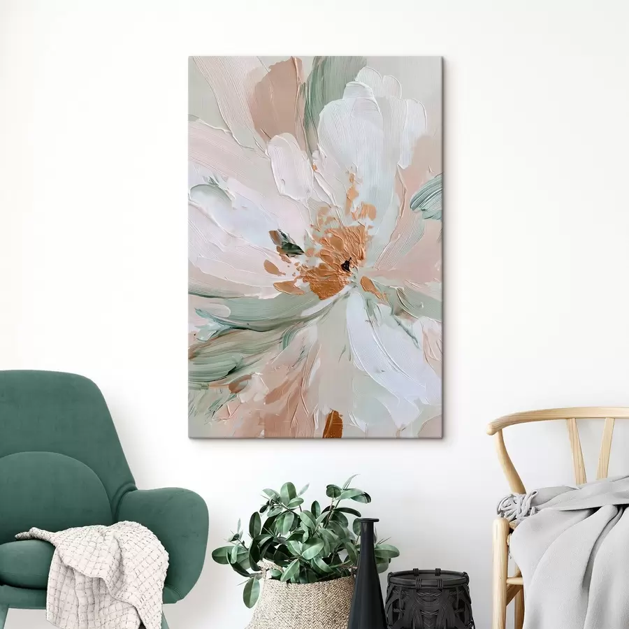 wall murals Pastel impasto flower with yellow accents s45900