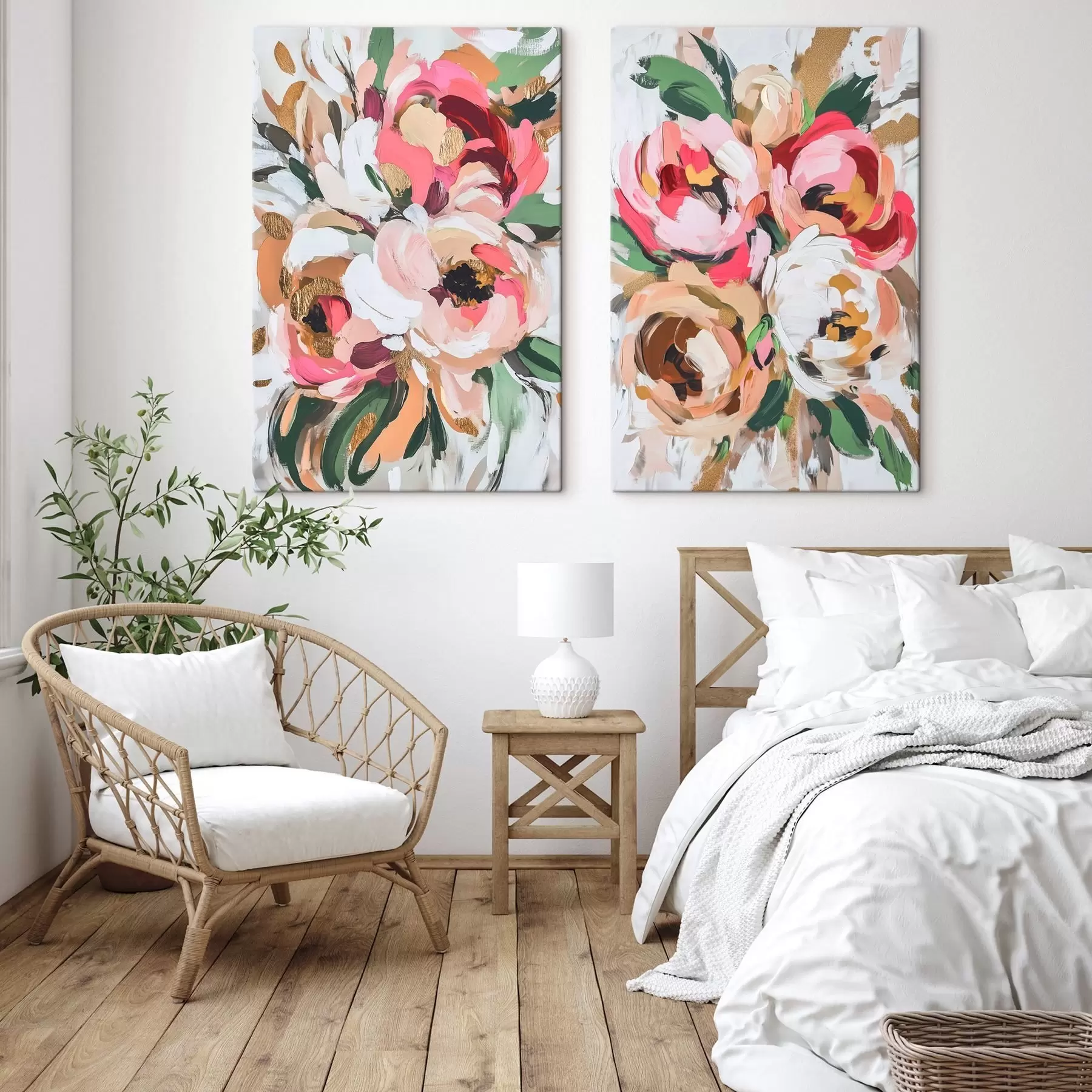 murales Grandes flores abstractas m00718