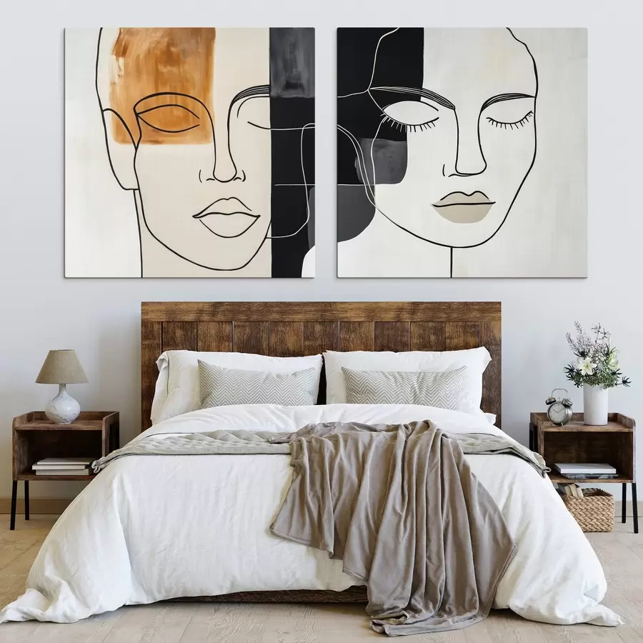 wall murals Abstract portraits of a man and a woman m00720