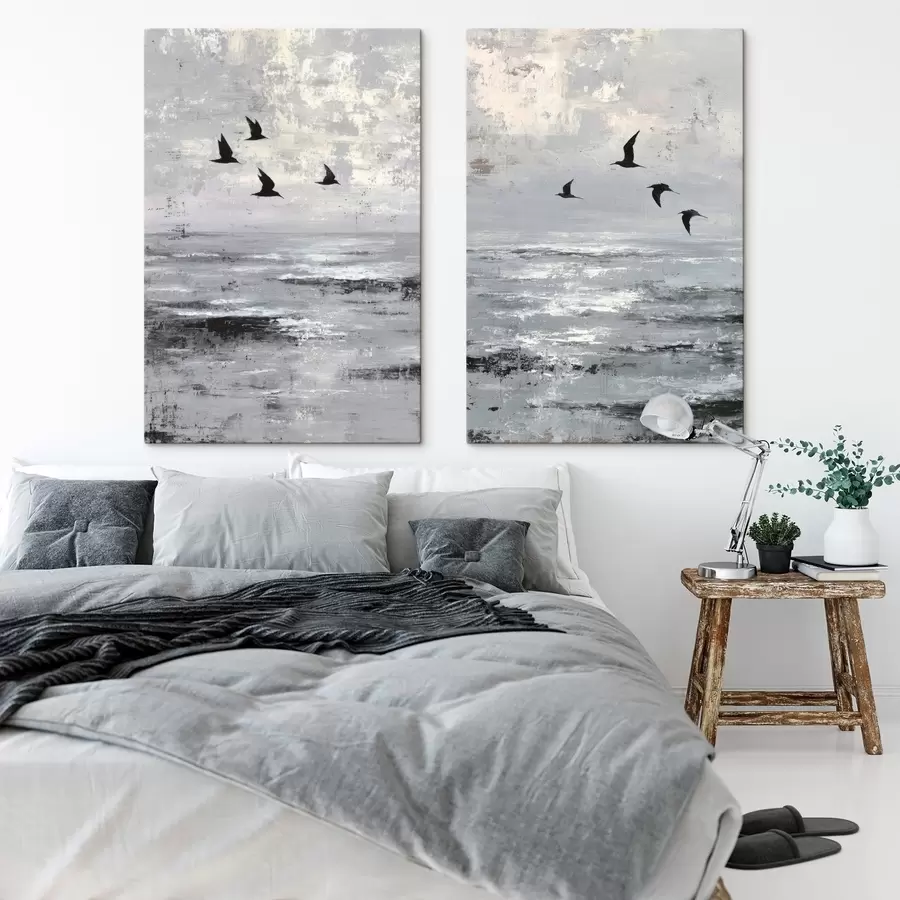 wall murals Abstract landscape with birds m00778